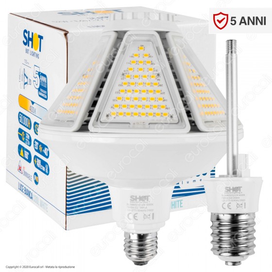 Bot Lighting Shot Lampadina 2in1 Doppio Attacco E27 / E40 52W IP40 - mod. SLD9905253 Bot Lighting Shot Lampadina 2in1 Doppio Attacco E27 / E40 52W IP40 - mod. SLD9905253