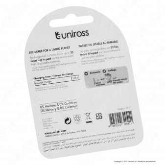 Uniross Pile Ricaricabili Hybrio C / HR14 Ni-MH 1,2V 2900mAh -