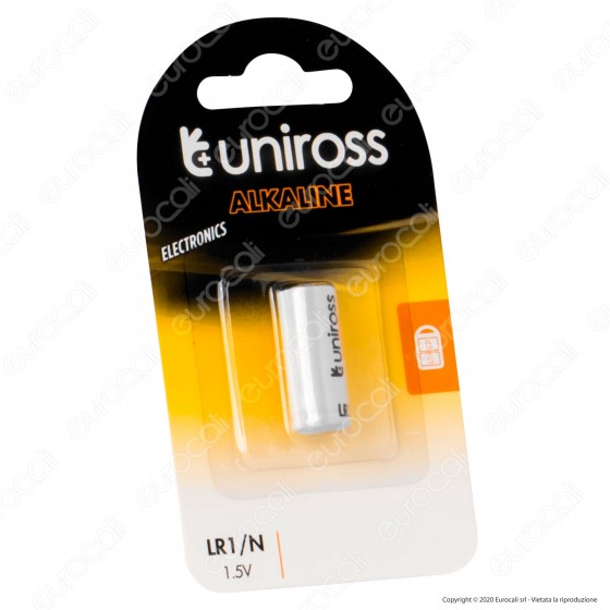 Uniross Pila Alcalina LR1 / N / MN9100 1,5V - Blister da 1 Batteria Uniross Pila Alcalina LR1 / N / MN9100 1,5V - Blister da 1 Batteria