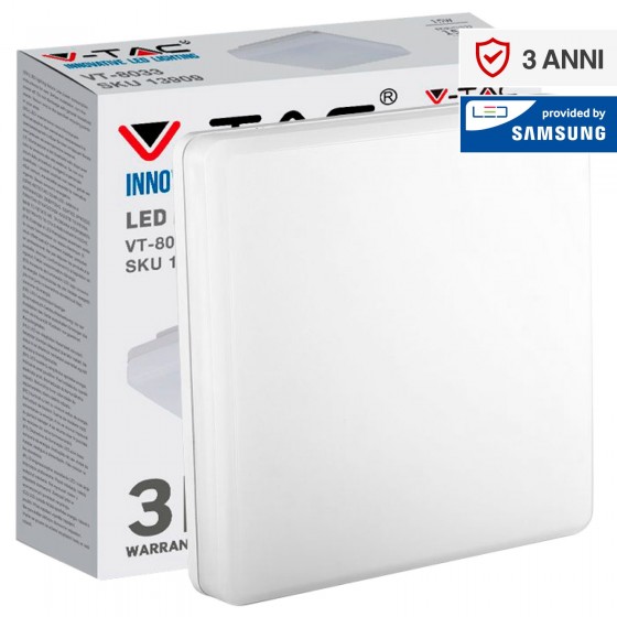 V-Tac VT-8033 SQ Plafoniera LED Quadrata 15W - SKU 13909 / 55679 / 13919 V-Tac VT-8033 SQ Plafoniera LED Quadrata 15W - SKU 13909 / 55679 / 13919