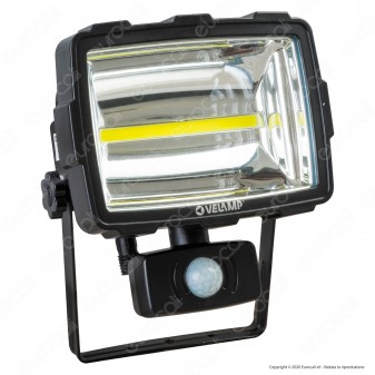Velamp INCA Faretto LED COB 10W a Batteria con Pannello Solare e