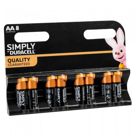 Duracell Simply Alcaline Stilo AA - Blister 8 Batterie Duracell Simply Alcaline Stilo AA - Blister 8 Batterie