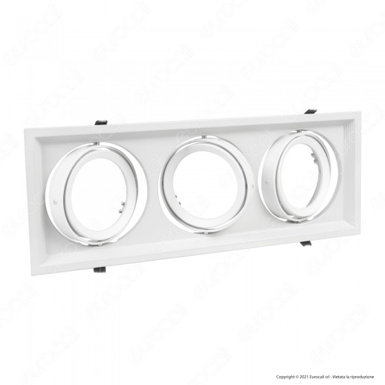 V-Tac VT-7223 Portafaretto Triplo Orientabile da Incasso per V-Tac VT-7223 Portafaretto Triplo Orientabile da Incasso per