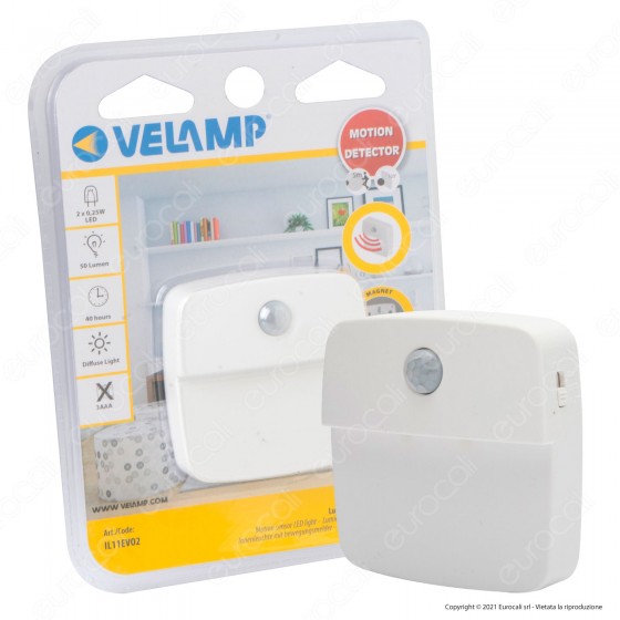 Velamp CHIC2 LED Lampada a Batteria con Sensore di Movimento - mod. Velamp CHIC2 LED Lampada a Batteria con Sensore di Movimento - mod.