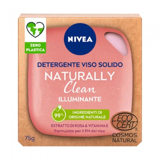 Nivea Naturally Clean Saponetta Detergente Viso Illuminante con Nivea Naturally Clean Saponetta Detergente Viso Illuminante con