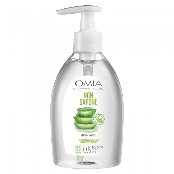 Omia Non Sapone Detergente per Mani e Viso Aloe Vera - Flacone da 300 Omia Non Sapone Detergente per Mani e Viso Aloe Vera - Flacone da 300