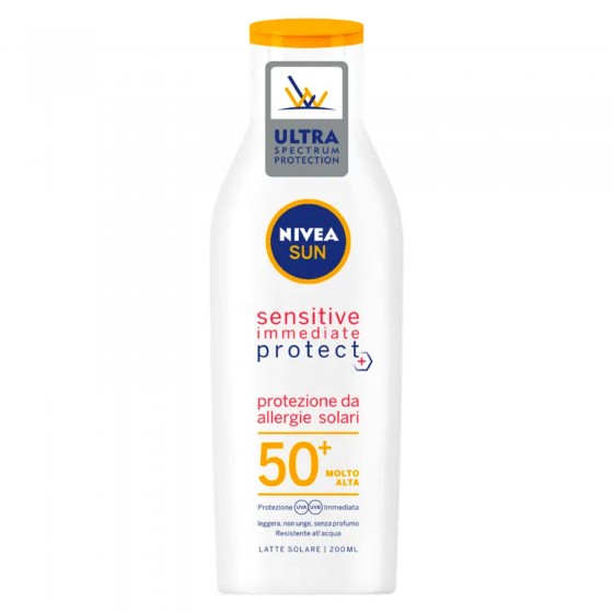 Nivea Sun Latte Solare Sensitive Immediate Protect SPF 50+ - Flacone Nivea Sun Latte Solare Sensitive Immediate Protect SPF 50+ - Flacone