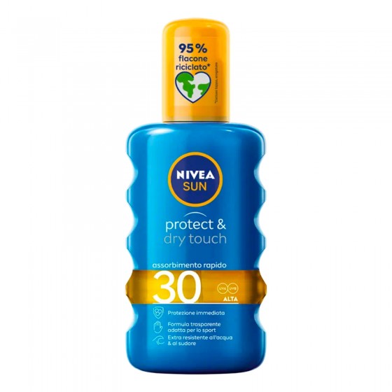 Nivea Sun Spray Solare Protect & Dry Touch SPF 30 - Flacone da 200 ml Nivea Sun Spray Solare Protect & Dry Touch SPF 30 - Flacone da 200 ml