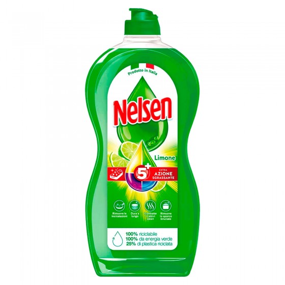 Nelsen Detersivo Liquido Sgrassante al Limone per Piatti - Flacone da Nelsen Detersivo Liquido Sgrassante al Limone per Piatti - Flacone da