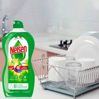 Nelsen Detersivo Liquido Sgrassante al Limone per Piatti - Flacone da
