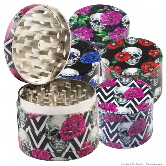 Grinder Tritatabacco 4 Parti in Metallo Chiusura Magnetica Fantasia Grinder Tritatabacco 4 Parti in Metallo Chiusura Magnetica Fantasia