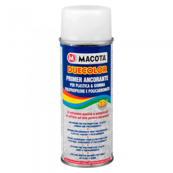 Macota Duecolor - Primer Spray Ancorante per Plastica, Gomma e Macota Duecolor - Primer Spray Ancorante per Plastica, Gomma e