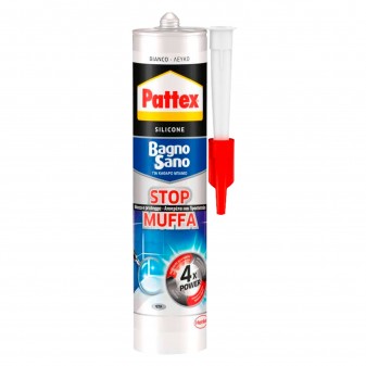 Pattex Bagno Sano Stop Muffa Silicone Bianco con Applicatore -