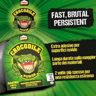 Pattex Crocodile Power Nastro Adesivo Grigio Massima Resistenza -