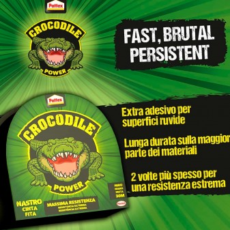 Pattex Crocodile Power Nastro Adesivo Nero Massima Resistenza -