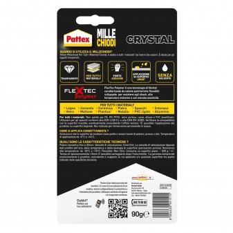Pattex Mille Chiodi Crystal Adesivo Sigillante per Vetri e Specchi - Flacone da 90g