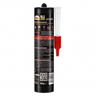 Pattex Mille Chiodi Extreme Adesivo Ultraresistente per Tutti i Materiali - Flacone da 460g