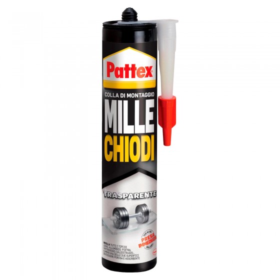 Pattex Mille Chiodi Trasparente Colla di Montaggio con Applicatore - Flacone da 310g Pattex Mille Chiodi Trasparente Colla di Montaggio con Applicatore - Flacone da 310g