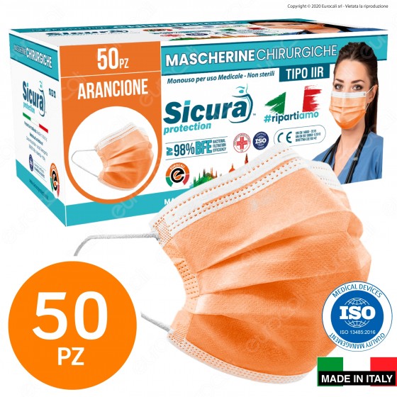 Sicura Protection 50 Mascherine Chirurgiche Monouso Filtranti Tipo II Sicura Protection 50 Mascherine Chirurgiche Monouso Filtranti Tipo II