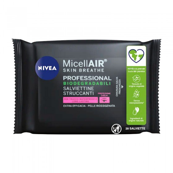 Nivea Micellair Skin Breathe Professional Salviettine Struccanti con Nivea Micellair Skin Breathe Professional Salviettine Struccanti con
