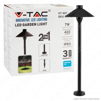 V-Tac VT-907 Lampada da Giardino 7W Fissaggio a Pavimento o