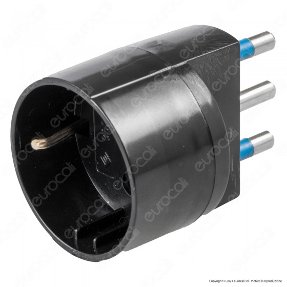 Ecova Adattatore Singolo Salvaspazio con Schuko + 10A 2P+T e Spina Ecova Adattatore Singolo Salvaspazio con Schuko + 10A 2P+T e Spina