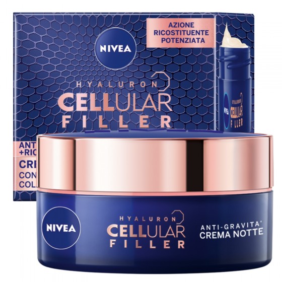 Nivea Hyaluron Cellular Filler Crema Notte Anti-Gravità - Barattolo Nivea Hyaluron Cellular Filler Crema Notte Anti-Gravità - Barattolo