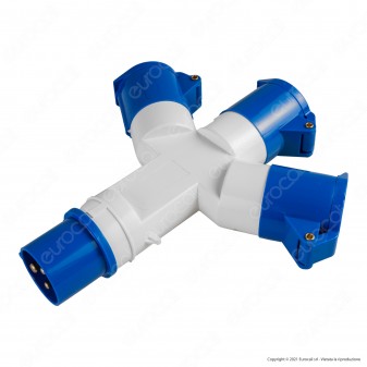 Ecova Multipresa Adattatore Industriale Spina e 3 Prese 16A 6h 2P+T