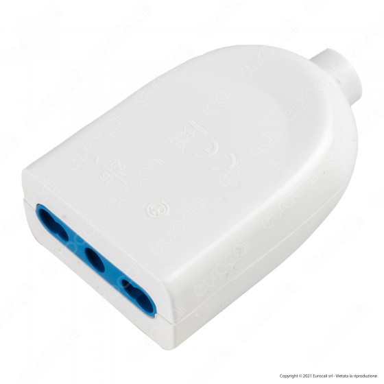 Ecova Presa Singola 10/16A 2P+T con Uscita Cavo Dritta Colore Bianco Ecova Presa Singola 10/16A 2P+T con Uscita Cavo Dritta Colore Bianco