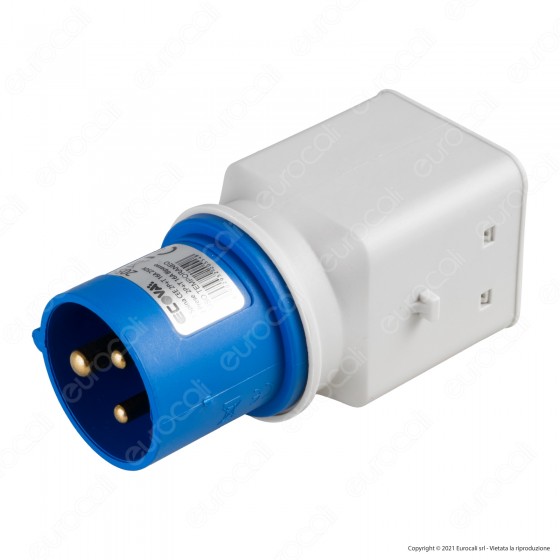 Ecova Adattatore con 1 Spina CEE industriale 2P+T e 1 Presa SCHUKO + Ecova Adattatore con 1 Spina CEE industriale 2P+T e 1 Presa SCHUKO +