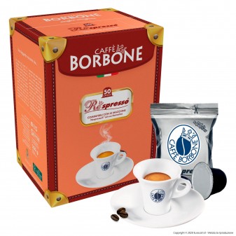 50 Capsule Caffè Borbone Respresso Miscela Nera - Cialde Compatibili