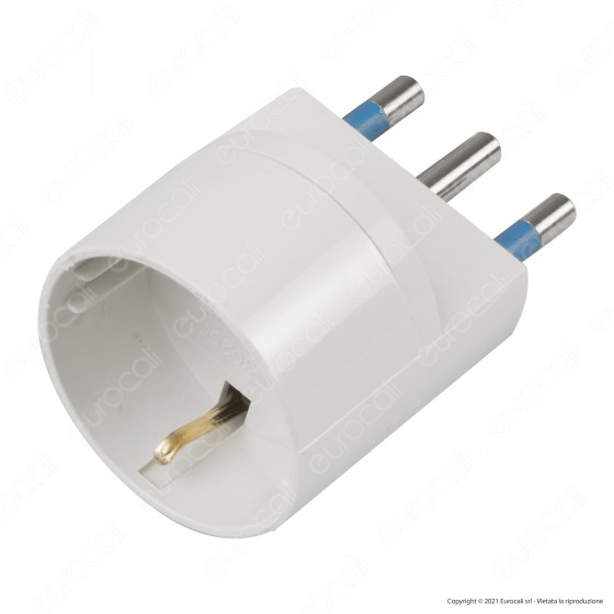 Ecova Adattatore Singolo Spina 16A 2P+T con Presa Schuko + 10A 2P+T Ecova Adattatore Singolo Spina 16A 2P+T con Presa Schuko + 10A 2P+T