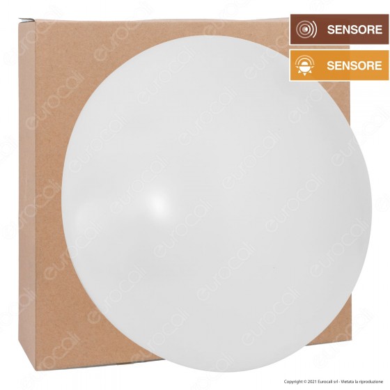 FAI Plafoniera LED 18W Forma Circolare con Copertura Bianca Opaca e FAI Plafoniera LED 18W Forma Circolare con Copertura Bianca Opaca e