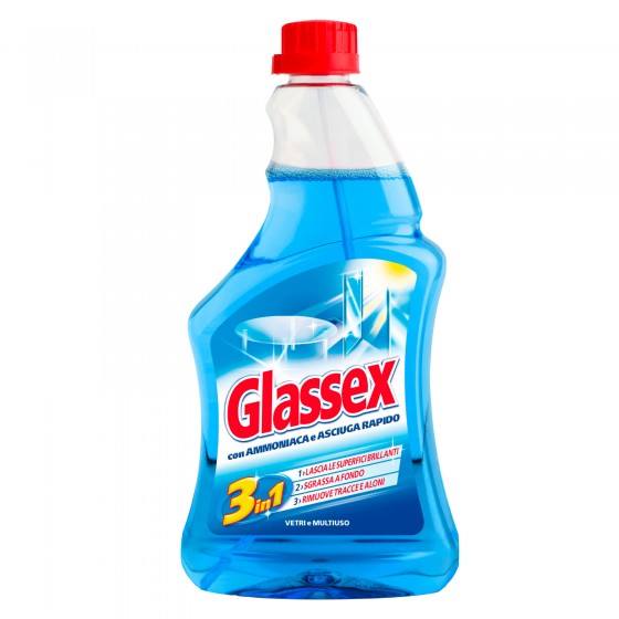 Glassex Ricarica Detergente Spray Vetri e Multiuso con Glassex Ricarica Detergente Spray Vetri e Multiuso con