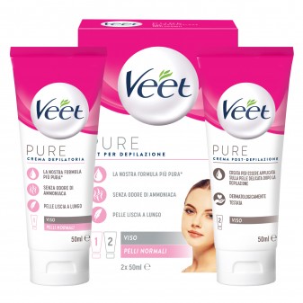 Veet Pure Kit Creme per la Depilazione del Viso per Pelli