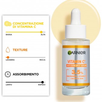 Garnier Siero Viso Anti-Macchie con Vitamina C e Acido Salicilico