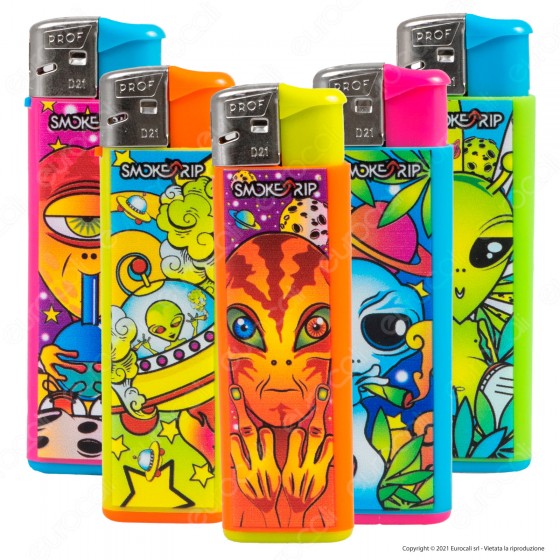 SmokeTrip Color Accendini Elettronici Fantasia Alien - 5 Accendini SmokeTrip Color Accendini Elettronici Fantasia Alien - 5 Accendini