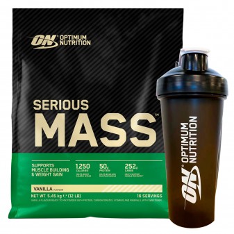 Optimum Nutrition Serious Mass Proteine Whey alla Vaniglia con Shaker