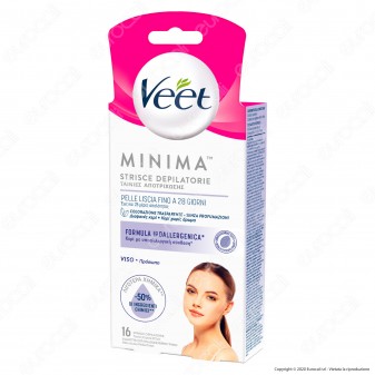 Veet Minima Strisce Depilatorie Viso con Formula Ipoallergenica -