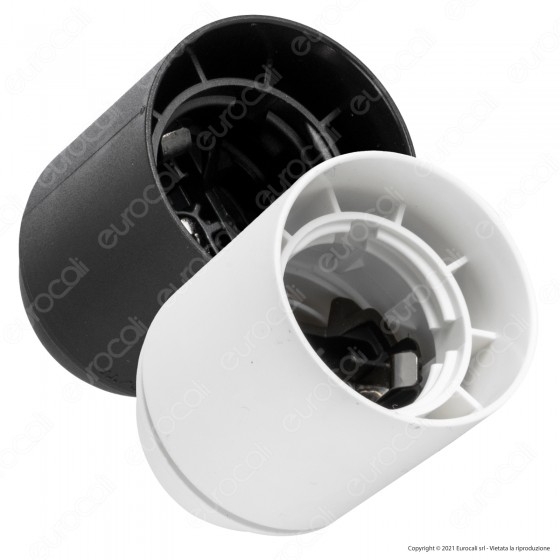 Ecova Portalampada Liscio per Lampadine E27 Colore Bianco o Nero - Ecova Portalampada Liscio per Lampadine E27 Colore Bianco o Nero -