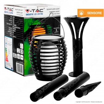 V-Tac VT-719 Lanterna da Giardino con Luce LED e Pannello Solare - SKU 8558